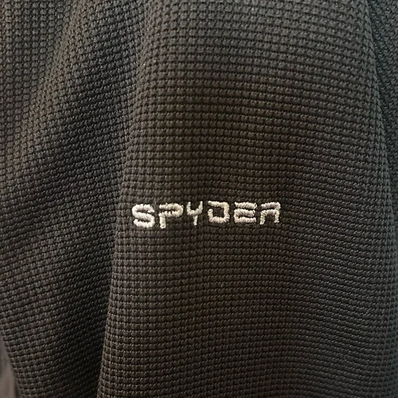 Spyder knit and nylon jacket. Black zip up- L - Picture 6 of 7